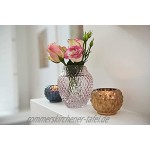 Leonardo Poesia Tisch-Vase handgefertigte Deko-Vase in Rosa- Violett bauchige Blumen-Vase Kerzen-Halter aus Glas großes Windlicht 23 cm hoch 018674
