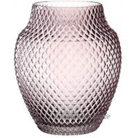 Leonardo Poesia Tisch-Vase handgefertigte Deko-Vase in Rosa- Violett bauchige Blumen-Vase Kerzen-Halter aus Glas großes Windlicht 23 cm hoch 018674