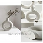 Maygone Moderne Keramikvase mit abstraktem Blumenmotiv Dekoration für Wohnzimmer Büro Zuhause Tisch.