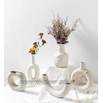 Maygone Moderne Keramikvase mit abstraktem Blumenmotiv Dekoration für Wohnzimmer Büro Zuhause Tisch.