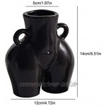 Menschliche Körperform Vase Körperblumenvase minimalistische Keramikvase Moderne schicke Vase für Heimdekoration Aufbewahrungsbehälter für Schreibwaren Pflanze getrocknete Blumen,schwarz