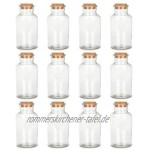 NaDeco Apothekerflaschen 12 Stück ca. 16x8cm Apotheker Flaschen Gewürzgläser Vorratsflaschen Glasfläschchen Vorratsgläser Glasflaschen Dekoflaschen Vasen Flaschen