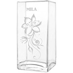 polar-effekt Blumenvase mit Gravur Vase Personalisiert mit Name Glasvase als Muttertagsgeschenk Geschenkideen für Frauen Motiv verzierte Blumenranke