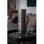samui | Art Deko Vase Phoenix Silber Moderne handgefertigte Designer Bodenvase optimal für Pampasgras aus Metall Dekovase Wohnzimmer