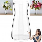 SILK ATELIER Handgefertigte Blumenvase aus klarem Glas zylindrisch 20 cm hoch