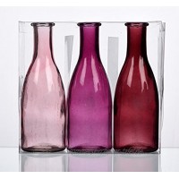 Unbekannt Sandra Rich. Glas VASE Bottle groß. 3 kleine Flaschen ca 18,5 x 6,5 cm. Fuchsia ROSA. 1165-18-11