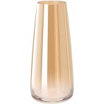 Vase aus Glas Hoch Klarglas Konische Vasen Blumenvase Dekorative mit Massivem Eisboden Ins Style Vase behälter für Home Office Dekor 10x6.5x22cm Glasiertes Gold