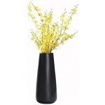 Vase Schwarz Matt Kleine Vase Keramik Blumenvase Vasen Wohnaccessoires & Deko für Wohnzimmer Küche Tisch Zuhause Büro 6.5 x 20cm