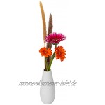 VEZA® Premium Vase für Pampasgras Blumenvase matt weiß Porzellan Vase handgefertigt – Deko Vase Wohnzimmer – Sicherer Stand – 21 cm hoch – 4,5 cm Durchmesser