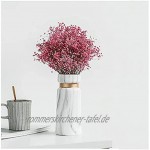 [Wall & Oak] Marmor Vase Marbl Elegante und Dekorative Blumenvase aus hochwertigem Keramik mit Marmor-Optik und Goldenem Ring