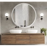 BD ART LED Badspiegel Rund Luna 70 cm Wand Badezimmerspiegel mit Beleuchtung Lichtfarbe Kaltweiß 6000K IP44