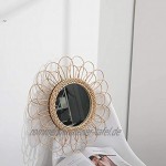 circulor Dekorativer Wandspiegel Rattan Kosmetikspiegel Kreative Art-Deco-Runde Spiegel Wohnzimmer Wand Hängen Spiegel Für Küche Bad WC