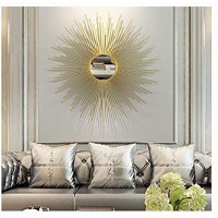 CJY- mirror Runde Sunburst Wandspiegel für Wohnzimmer große runde Spiegel Gold dekorative Wand montierbar Shabby Chic Home Decor Wandspiegel für Flur