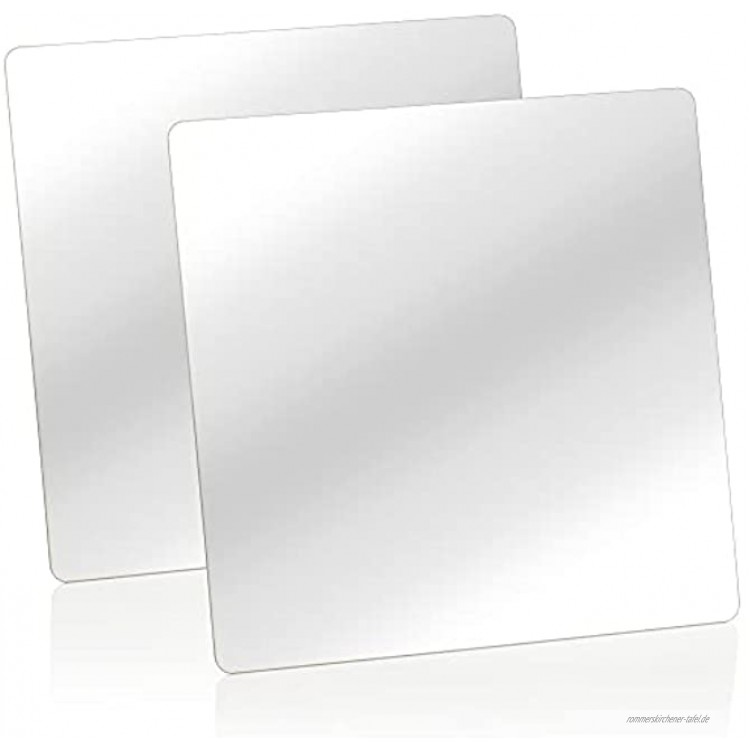 com-four® 2X Spiegel als Wandaufkleber Selbstklebende Mosaikfliesen Spiegelfolie aus Acryl als dekoratives Wandtattoo Spiegelfliesen als Wandsticker 2 Stück 30x30cm
