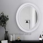 etc-shop Spiegel Oval weiß Wandspiegel Vintage weiß Spiegel Barock Weiss Ornamente LxH 41,7X 50,5 cm