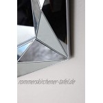 Großer abgeschrägter silberfarbener Wandspiegel zur Wandmontage Heimdeko Glas dekorativ Sonnenstrahl Juwel Flur Schlafzimmer Badezimmer runde Spiegel