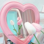 Hosoncovy Herzform Faltbarer Desktop-Schminkspiegel mit Ständer Tischspiegel mit Ständer Wandspiegel zum Aufhängen Dekorativer Spiegel Handspiegel Kosmetikspiegel KosmetikspiegelGeschenkspiegel Rosa