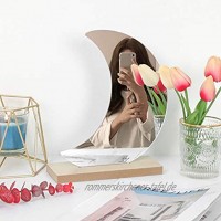 Smilikee Acryl-Schminkspiegel mit Holzregal für Mädchen dekorativer Mond-unregelmäßiger Spiegel für Tischschlafzimmer-Wohnzimmer-Foto-Requisiten
