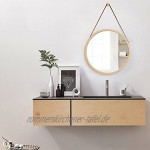Spiegel Runde Wand Montiert Spiegel Spiegel Dressing Spiegel WC Spiegel Schlafzimmer Dekorative Holzspiegel Runde Spiegel Mit Seil…