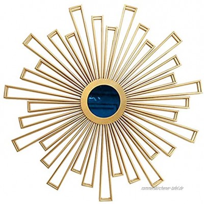 Sunburst Wandspiegel Sonnenspiegel Gold Rund mit Metallrahmen und Blaue Linse 70cm 80cm Große Metall Starburst Dekorative Wandspiegel Esszimmer Wohnzimmer,80cm