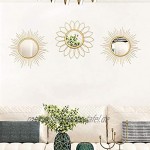 Uaussi Goldene Spiegel für die Wand Metall Sonnenstrahlen-Wandspiegel Heimdekoration dekorative Wandkunst zum Aufhängen für Wohnzimmer Schlafzimmer Eingangsbereich 3 Stück