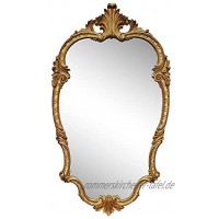 Wandspiegel Gold Oval 99 x 55 cm französisch Style Dekorativer Spiegel Flurspiegel Badspiegel Prunkspiegel Barockspiegel Antik Spiegel Klassik