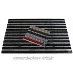 EMCO Eingangsmatte DIPLOMAT Rips anthrazit 22mm + ALU Rahmen Fußmatte Türmatte Schuhabstreifer Größe:750 x 500 mm