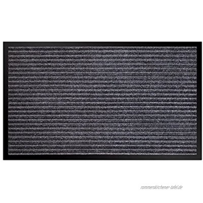 Leefrei Schmutzfangmatte Fußmatte Türvorleger Sauberlaufmatte In- und Outdoor geeignet waschbar Grau 50x80cm