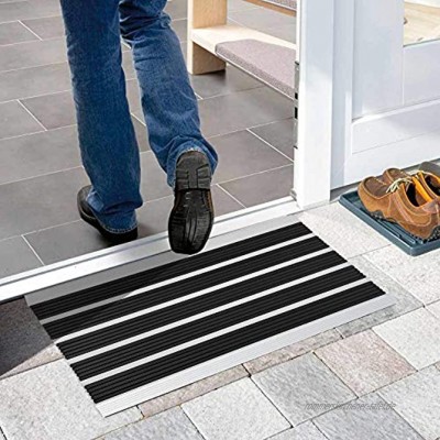 Nicoman Aluminium Fußabstreifer für außen und innen | Fußmatte mit hoher Reinigungswirkung & attraktiver Metall Optik | Fußmatten für die Haustür