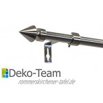 Deko-Team Ausziehbare Gardinenstange im Edelstahl Look Endspitze 120-210 cm
