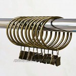 Fornateu 10pcs Metall Vorhang Ringe mit Clips Rostfreie Zubehör Metall Gardinenstange Weinlese-dekorative Gardinen-Zubehör