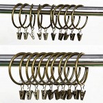 Fornateu 10pcs Metall Vorhang Ringe mit Clips Rostfreie Zubehör Metall Gardinenstange Weinlese-dekorative Gardinen-Zubehör