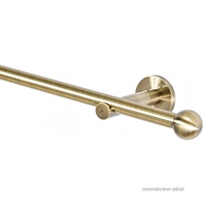Gardinenstange 16 mm 1-Lauf Antik-Gold Metall 160
