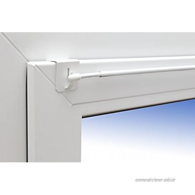 Gardinenstange"Florida" 80-120cm ausziehbar Vitragenstange + 1 Paar Klemmträger Weiß für oben am Fenster Fensterdicke 15-20mm