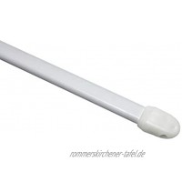 Gardinia Vitragestange flachoval ausziehbar Metall Kunststoff Weiß 100-160 cm 2 Stück