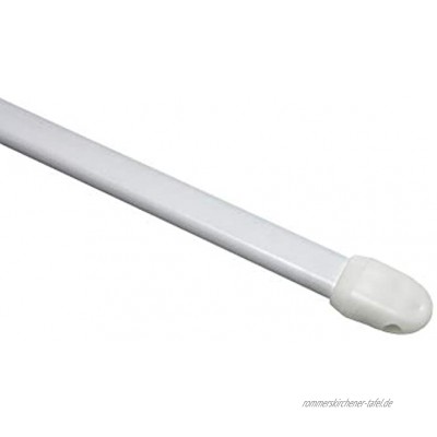 Gardinia Vitragestange flachoval ausziehbar Metall Kunststoff Weiß 100-160 cm 2 Stück