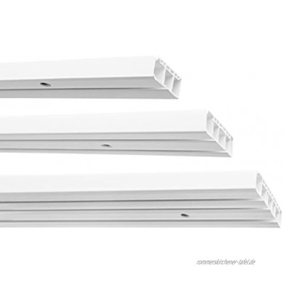 Garduna | 150cm  2-läufig | Kunststoff Gardinenschiene Vorhangschiene 1-  2-  3-läufig Kunststoff Weiss