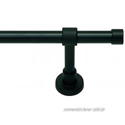 myraumdesign Gardinenstange Vorhangstange schwarz Kappe mit Metallrohr 20 mm Durchmesser 120 cm
