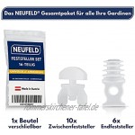 NEUFELD® Gardinenstopper Set [16 teilig] Gardinenfeststeller in Standardgröße Gardinen Feststeller für Schienen Gardinenleiste Stopper