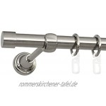 ROLLMAXXX Gardinenstange Vorhangstange 19mm 1-läufig Edelstahl Design Metall Rullo 160 cm