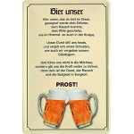 Blechschilder Bier lustiger Spruch: “Bier UNSER Prost!” Deko Schild Bar-Schild Theke 20x30 cm