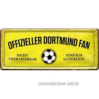 Blechschilder OFFIZIELLER Dortmund Fan Metallschild für Fußball Begeisterte Deko Artikel Schild Geschenkidee 28x12 cm