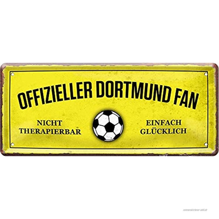 Blechschilder OFFIZIELLER Dortmund Fan Metallschild für Fußball Begeisterte Deko Artikel Schild Geschenkidee 28x12 cm
