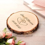 Casa Vivente Baumscheibe mit Gravur zur Hochzeit – Motiv Herzen – Personalisiert mit Namen und Datum – Türschild und Wand-Deko – Hochzeitsgeschenke für Brautpaar – Geschenkidee Jahrestag