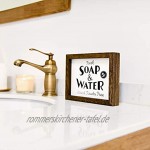 Dahey Wanddekoration für Badezimmer 2 Seiten lustiges Holzschild mit Spruch Toilettenpapier-Schild Heimkunst gerahmt für Vintage-Bad Waschküche 1 Stück