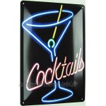 Generisch Blechschild 20x30 cm gewölbt Retro Neon Style Cocktail Bar Geschenk Magnet-Metall-Schild mit Sprüchen Vintage lustige Türschilder Bier Nostalgie Schild Deko Bar-Schild Beer Motiv