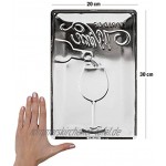 Nostalgic-Art Retro Blechschild Open Bar – World of Wine – Geschenk-Idee für Wein-Liebhaber aus Metall Vintage-Design zur Dekoration 20 x 30 cm
