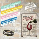Nostalgic-Art Retro Blechschild Open Bar – World of Wine – Geschenk-Idee für Wein-Liebhaber aus Metall Vintage-Design zur Dekoration 20 x 30 cm
