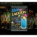 schilderkreis24 – Blechschild Cocktail Rezept “Blue Lagoon“ Deko Bar Küche Kneipe Pub Theke Geschenk Geschenkidee Geburtstag Weihnachten Alkohol Longdrink Tonic Spirituosen Trinker 20x30 cm