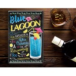 schilderkreis24 – Blechschild Cocktail Rezept “Blue Lagoon“ Deko Bar Küche Kneipe Pub Theke Geschenk Geschenkidee Geburtstag Weihnachten Alkohol Longdrink Tonic Spirituosen Trinker 20x30 cm